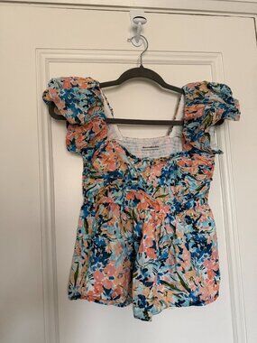 Abercrombie Blouse - "Drama Puff Sleeve Pleated Top"